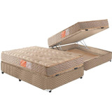 Cama Baú Casal: Colchão D33 Paropas Pasquale+box Crc Suede 