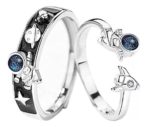 Astronauta Anillos De Pareja Anillos De Promesa+pulsera