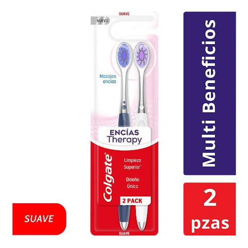 Cepillo Dental Colgate Encías Therapy Suave X 2 Und Color Multicolor