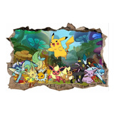 Vinilos Efecto Pared Rota Pokemon - Cali - 1m X 60cm  