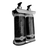 Set Dispensador Deluxe Doble Ducha Shampoo Acondicionador