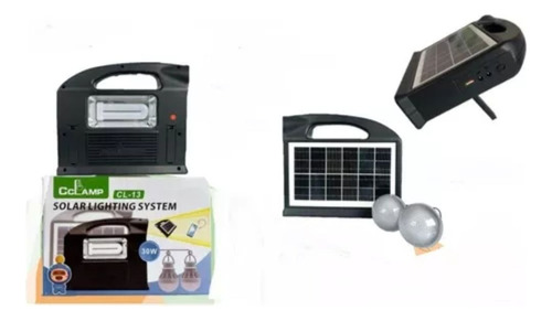 Panel Solar Cl-13 Luz Led, 2 Bombillos, Usb 