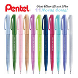 Canetas Pincel Pentel Touch Sign Pen Desenho C/11 Cores Nova