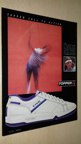 P136 Clipping Publicidad Zapatillas Topper G. Vilas Año 1988