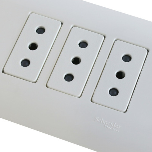 Enchufe  Triple  Con Placa Schneider Blanco