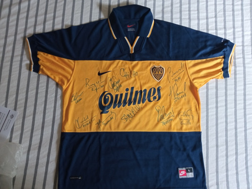Camiseta De Boca Campeón 1998 Firmada Por El Equipo Titular.