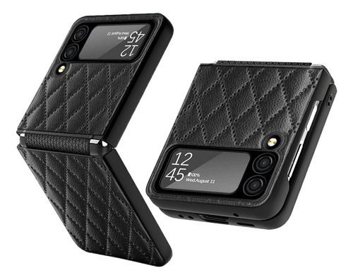 Funda Para Teléfono Black Diamond Leather Galaxy Z Flip 3 5g