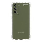 Capa Capinha Gocase P/ Samsung Galaxy S21 Fe Clear Logo Whit