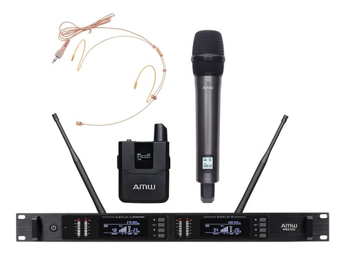 Amw Bm400 Microfone Sem Fio Digital Uhf Bastão E Auricular !