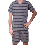 Kit 3 Pijamas Masculino Verão Manga Curta Plus Size Adulto