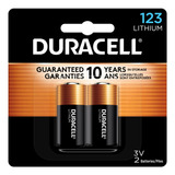 Bateria De Litio Duracell Cr123a 3v, Paquete De 2 Unidades