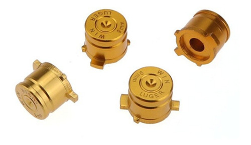 Botones Metalicos Compatible Con Control Ps3 Y Ps4 Dorados