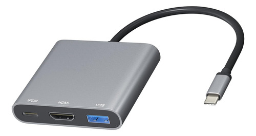 Hub 3 En 1 Usb C A Usb-c Hdmi Usb 3.0 4k Para iPad Pro/ Air4