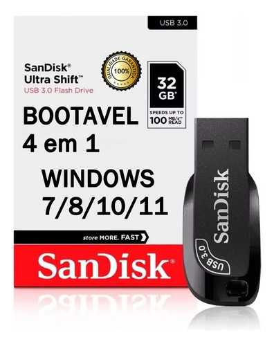 Pendrive Formatação Boot  W7 W10 Ou W11 Pc/note