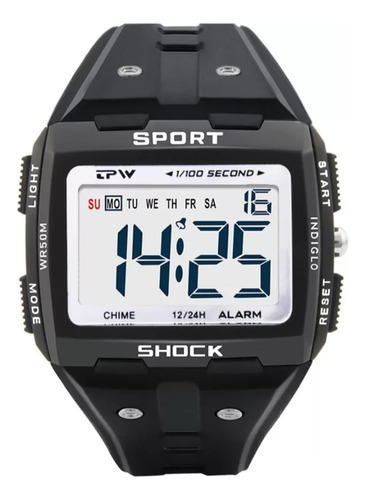 Relógio Pulso Esportivo Militar Shock Quadrado Dial Grande