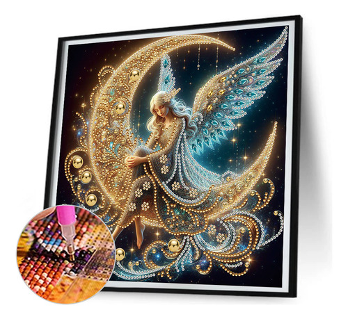 Pintura De Diamante Perforado Con Forma Especial Angel4