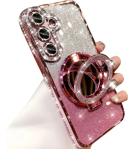 For Samsung Galaxy Funda Case Bling Rudo Uso Transparente Espejo Magnética Mujer Succionador | MercadoLibre