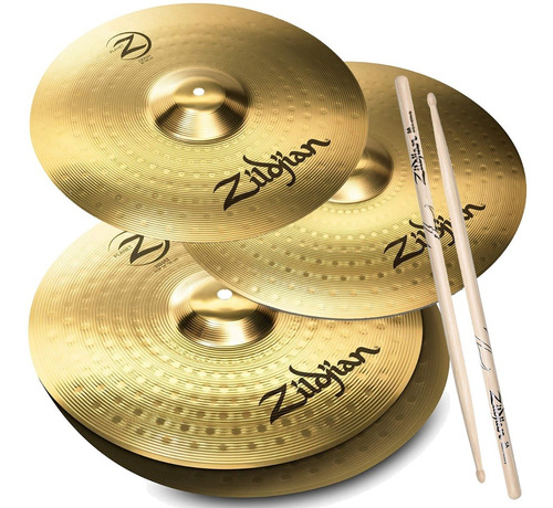 Set Platillos Zildjian Planet Z Hi Hat 14 Crash 16 Ride 20