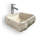 Lavabo Ovalin Rustico De Mármol Natural 42cm/38cm.