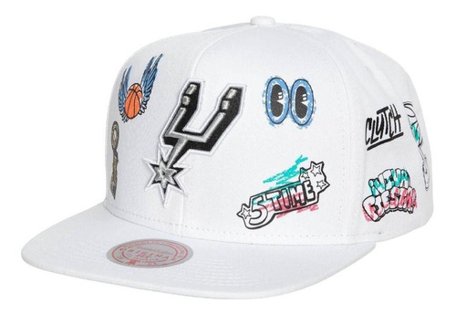 Gorra Mitchell & Ness Hand Drawn San Antonio Spurs Nba Basqu