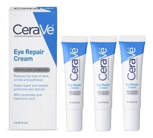 3 Cremes Reparador Para Olhos Textura Ultraleve 15ml Cerave