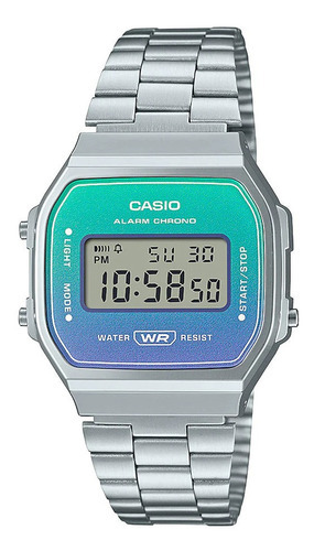 Reloj Casio A-168wer 2a - Caja Ø36.3mm - Impacto Color De La Malla Plateado