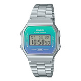 Reloj Casio A-168wer 2a - Caja Ø36.3mm - Impacto Color De La Malla Plateado