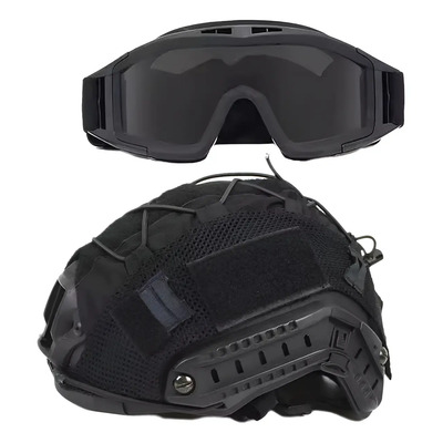 Casco Balístico Kevlar Nivel Iiia Color Negro Incluye Gogles | Meses sin interés