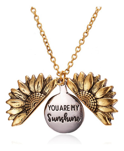 Collar Flor Girasol You Are My Sunshine  + Cajita De Regalo!