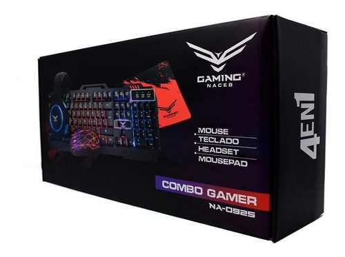 Kit Gamer Naceb 4 En 1 Teclado Mouse Audifonos Mousepad 