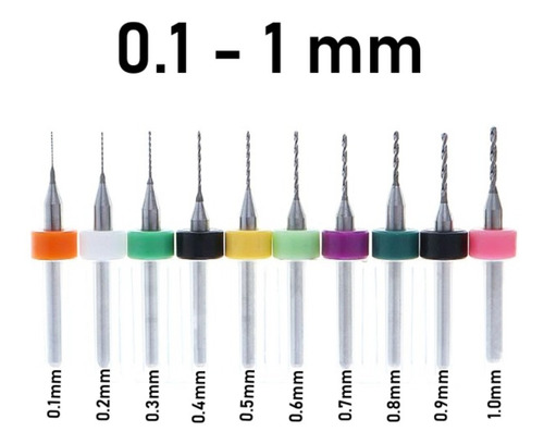 Kit Micro Mechas Acero 0.1-1mm Electronica Cnc Pcb Dremel