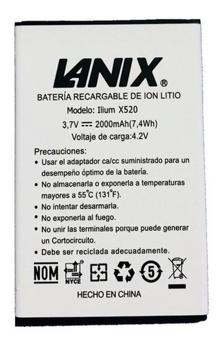 Pila Bateria Lanix 3.7v 2000 Mah Ilium X520 E/g