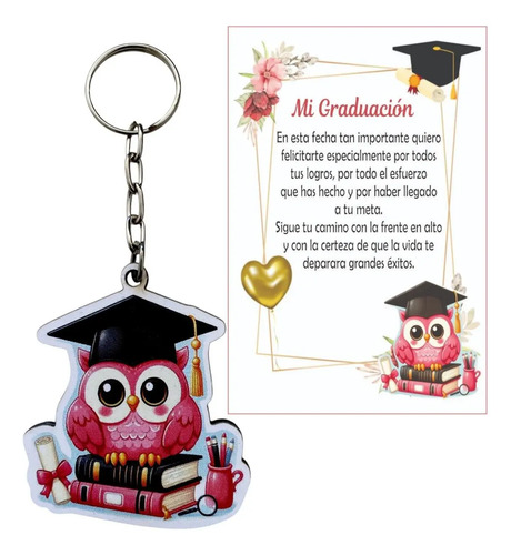 Recuerdo Graduación Llavero Buho Paq. 30 Piezas
