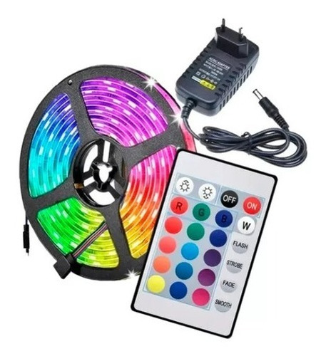 Fita Led 5050 Rgb Colorida 5mt 16 Cores + Fonte + Controle