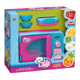 Forno Microondas Infantil De Brinquedo Com Som E Luz Kit