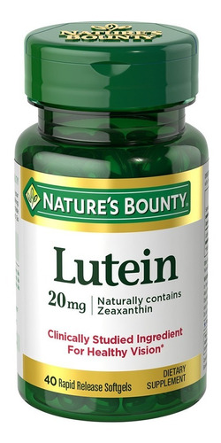 Natures Bounty Luteina 20 Mg 40 Capsulas Antioxidante Ocular