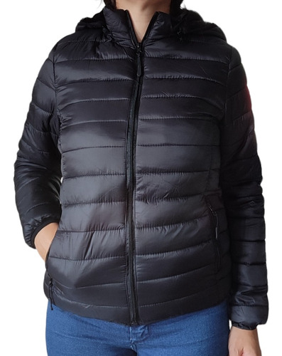 Campera Inflable Impermeable Mujer. Capucha Desmontables