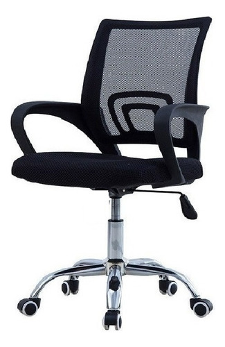 Silla De Escritorio Shremwood 810 Ergonómica  Negra Con Tapizado De Mesh