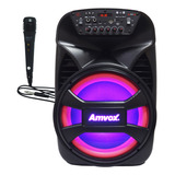 Caixa Som Amplificada Portátil Bluetooth 480w Rms Led Bateria Tws Microfone Amvox Aca 480 Viper Ii