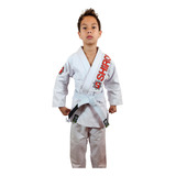 Kimono Jiu Jitsu Trançado Branco Level One Shiroi Infantil