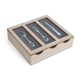 Caja Organizadora De Madera Para Cuchillos Tenedores Cuchara