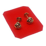 Par Topos Aretes Nudo De Amor Tres 3 Oros 18 K Laminad 00002