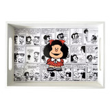 Bandeja De Desayuno 20x30 Madera Diseño Mafalda