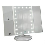Espejo Con Luz Led Triptico Para Maquillaje Color Negro E152
