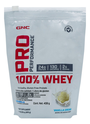 100% Whey Proteína De Suero De Leche Pro Performance 408 Grs