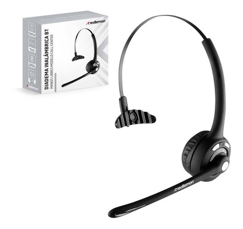 Redlemon Diadema Con Micrófono Bluetooth Tipo Call Center, Batería Recargable De Larga Duración. Manos Libres Compatible Con Android, Ios, Pc Y Mac, Para Atención A Clientes, Gaming, Videoconferencias