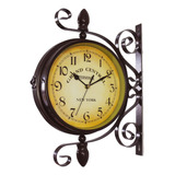 Kiaotime Reloj De Pared Vintage De Doble Cara Hierro Metal S