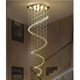 Lustre De Cristal Legítimo Espiral - Base 50 Cm Até 2 Mereos Cor Prateado 110v/220v