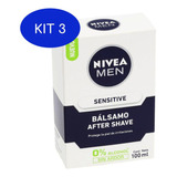 Kit 3 Pós Barba Nivea For Men Bálsamo Sensitive 100ml