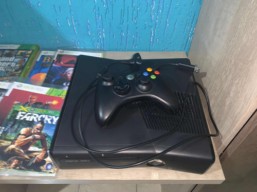 Xbox 360, Slim Destravado Com Controle E Mais 18 Jogos